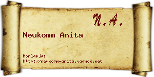 Neukomm Anita névjegykártya